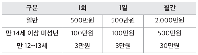체크카드 국내이용 한도