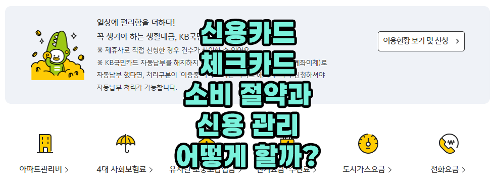 신용카드 & 체크카드, 소비 절약과 신용 관리